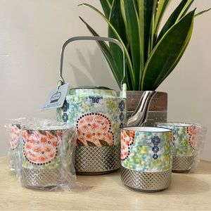 NWOT ROYAL 30 fl oz Ceramic Teapot Set with 4 Pcs. Teacups ~ Dishwasher safe